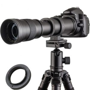 JINTU 420-800mm f/ 8.3 Manual Telephoto Zoom Lens + T-Mount for Canon EOS Rebel SL2 SL1 T3 T3i T4i T5 T5i T6 T6i T6s T7 T7i 4000D 6D 7D 60D 70D 77D 80D 5D II/III/IV 550D 650D SLR Camera Lenses